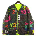 【中古】スウィート イヤーズ SWEET YEARS SY32 REVERSIBLE INSULATION JACKET リバーシブル 中綿 ジャケット ロゴ総柄 ライトグリーン ブラック M メンズ 【ベクトル 古着】 240418