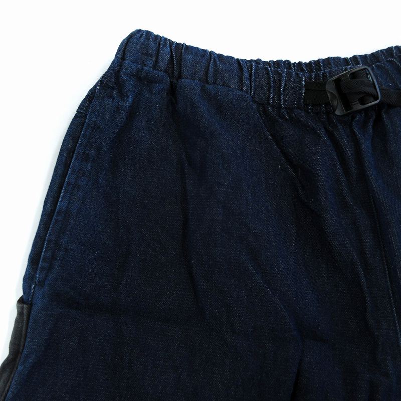 【中古】ワイルドシングス WILDTHINGS クライミングパンツ デニムショートパンツ ハーフ ジーンズ 切替 バイカラー USA製 M インディゴブルー 黒 ブラック /DK メンズ 【ベクトル 古着】 241017