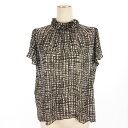 【中古】マイケルマイケルコース Michael michael kors ブラウス シャツ 半袖 チェック シアー シルク100% 黒 ブラック 4 ■GY09 レディース 【ベクトル 古着】 241128(4)