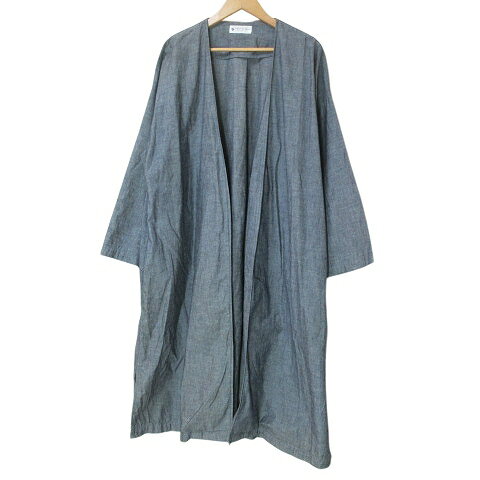 【中古】ネガティブ デニム NEGATIVE DENIM ロング コート 羽織り カーディガン 長袖 ボタンレス 1 S相当 紺 ネイビー X メンズ 【ベクトル 古着】 250122