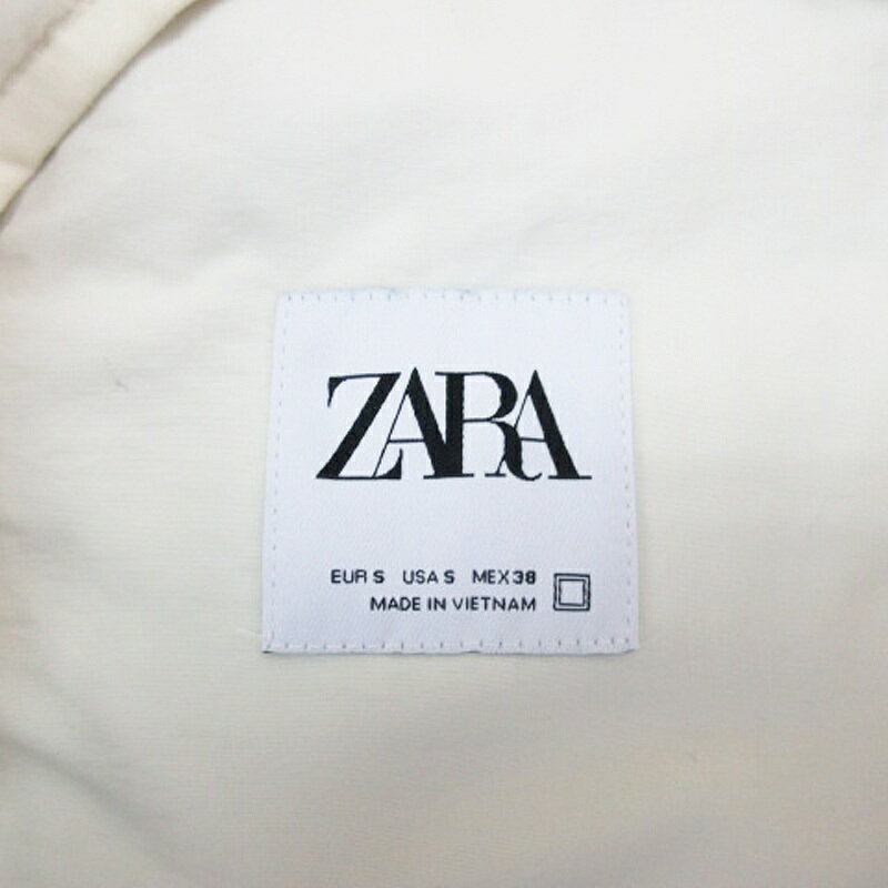 【中古】ザラ ZARA 中綿 ベスト ジップアップ ホワイト S 250213E メンズ 【ベクトル 古着】 250213