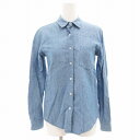 【中古】スティーブンアラン Steven Alan デニムシャツ ブラウス カジュアル 長袖 リネン混 青 ブルー /GV ■GY03 レディース 【ベクトル 古着】 250218(4)
