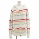 【中古】ジェラートピケ gelato pique レインボーボーダーパーカ ジップアップ ルームウェア F オフホワイト マルチカラー /UO レディース 【ベ...