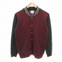 【中古】B&Y ユナイテッドアローズ BEAUTY&YOUTH ビューティー&ユース カーディガン ニット ウール M 赤 レッド グレー /FF ■GY14 メンズ 【ベクトル 古着】 250416
