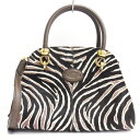 【中古】トッズ TOD'S ハラコ 2WAY ショルダーバッグ ハンドバッグ ゼブラ柄 ブラウン系 ■GY14 レディース 【ベクトル 古着】 250415(4)