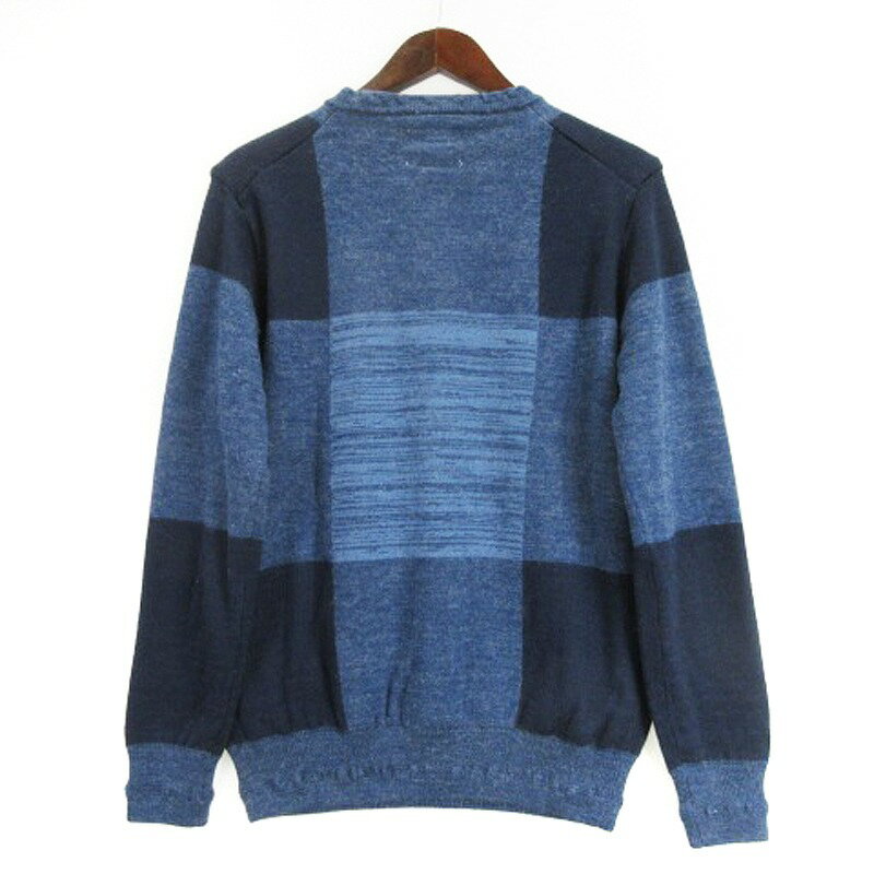 【中古】アーバンリサーチ URBAN RESEARCH セーター ニット 長袖 チェック 40 ブルー 250516E メンズ 【ベクトル 古着】 250516