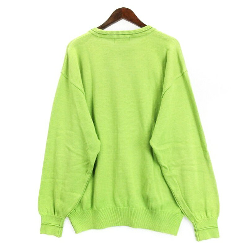 【中古】アダバット adabat ニット セーター 犬 ロゴ グリーン 250516E メンズ 【ベクトル 古着】 250516