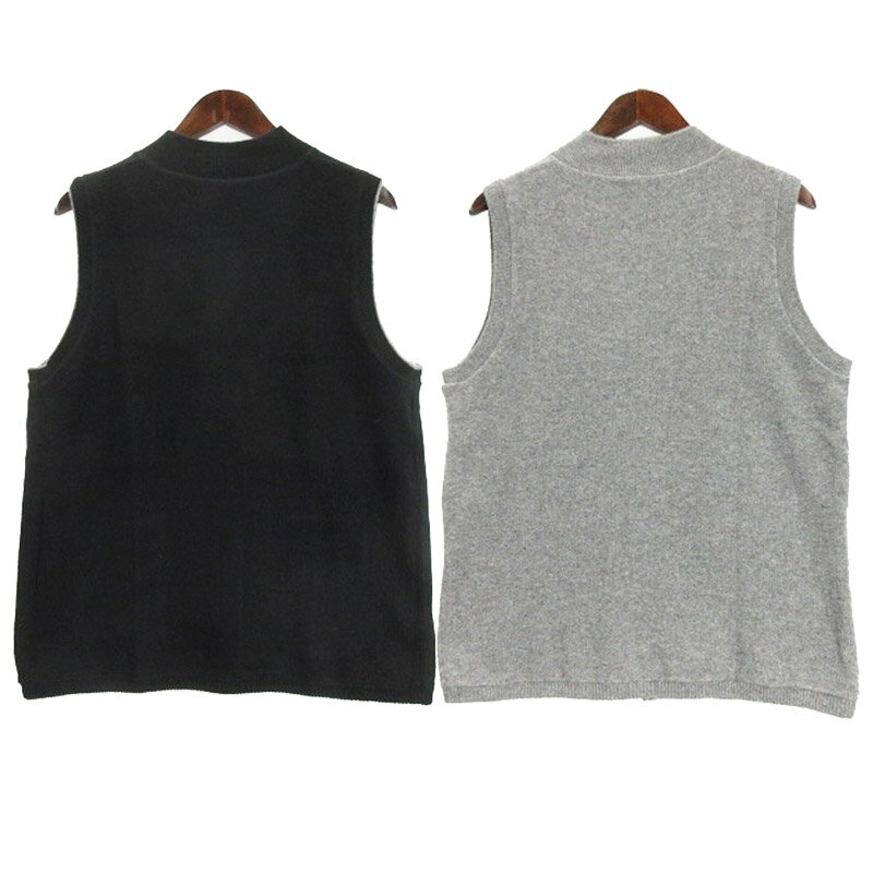 【中古】SenskDUMai カシミヤ リバーシブル ベスト ブラック グレー 250523E ■GY03 メンズ 【ベクトル 古着】 250523