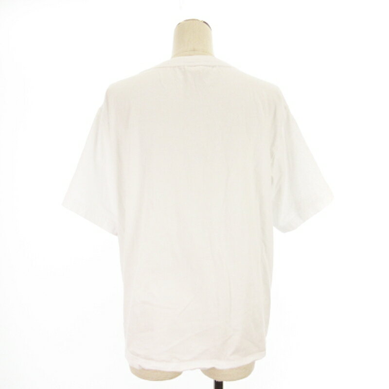 【中古】チャンピオン CHAMPION カレッジロゴ Tシャツ カットソー 五分袖 クルーネック プリント コットン CWSZ339R 白 ホワイト XL レディース 【ベクトル 古着】 250530