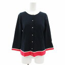【中古】ロペ ROPE アンサンブルニット カーディガン 半袖ニット 長袖 M 紺 ネイビー /GV ■F レディース 【ベクトル 古着】 250623