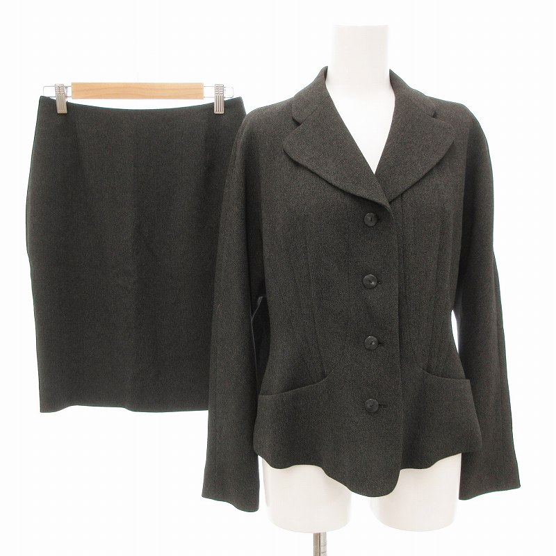 【中古】スチェッソ SUTSESO セットアップ スーツ フォーマル ジャケット スカート ひざ丈 38 グレー /JS ■GY99 レディース 【ベクトル 古着】 250731