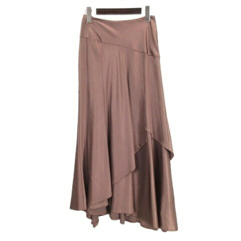 【中古】未使用品 フレイアイディー FRAY I.D サテン フレア スカート 1 ブラウン 250909E レディース 【ベクトル 古着】 250909