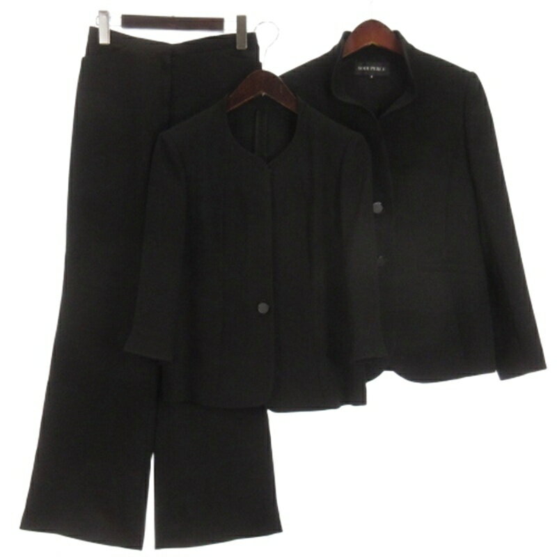 【中古】SOIR PERLE 東京ソワール セットアップ 3ピース ジャケット パンツ ブラック 9 レディース 【ベクトル 古着】 251126
