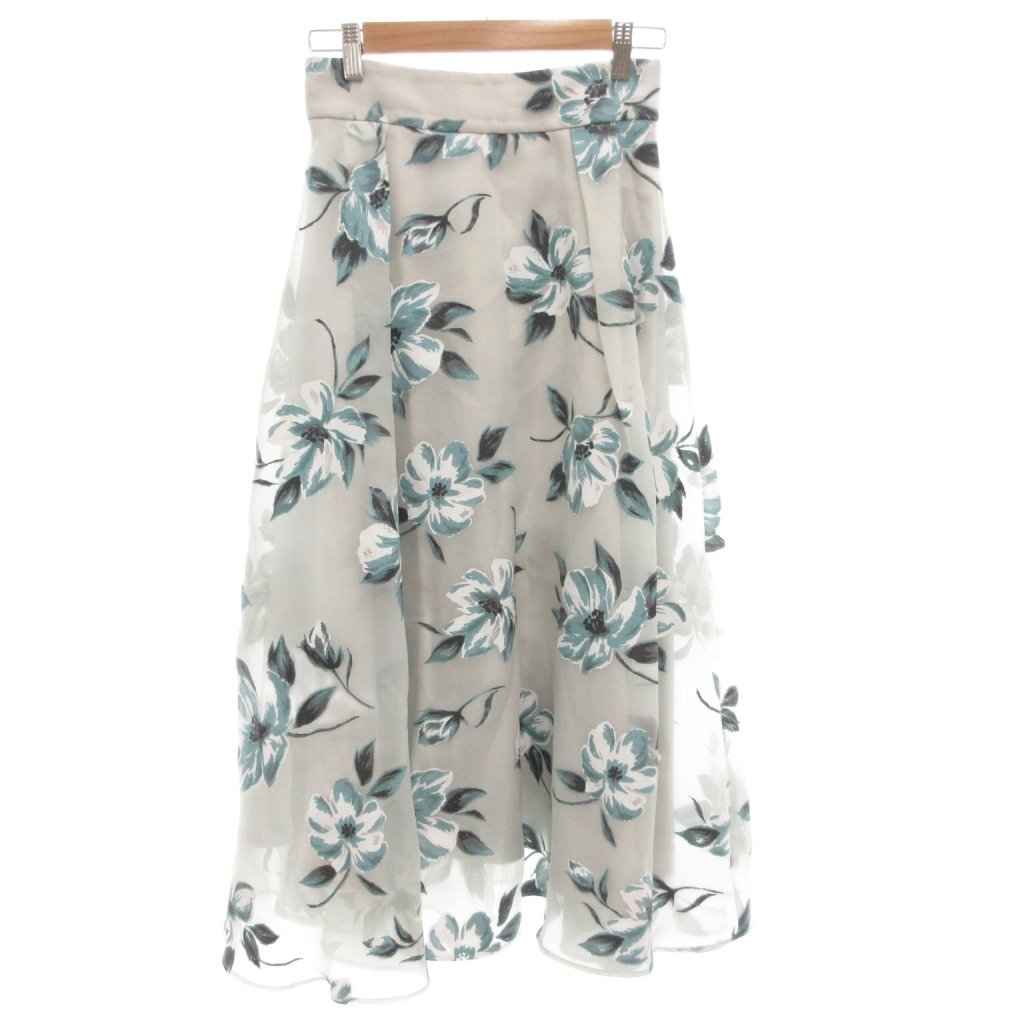 【中古】プロポーション ボディドレッシング PROPORTION BODY DRESSING フレアスカート M グレー 花柄 /FF レディース 【ベクトル 古着】 251031