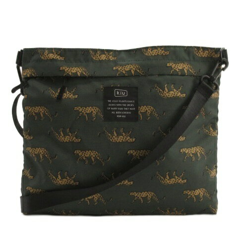 【中古】キウ KiU 300D サコッシュ バッグ ショルダー 総柄 レオパード カーキ 251106E 鞄 メンズ レディース 【ベクトル 古着】 251106(4)