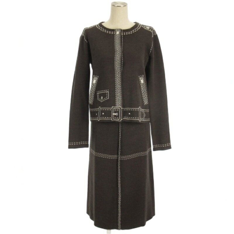 【中古】ダーマコレクション dama collection セットアップ ニット カーディガン スカート ブラウン M レディース 【ベクトル 古着】 251126