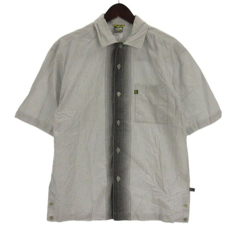 Rakuten - 【中古】ザノースフェイス THE NORTH FACE ストライプ シャツ 半袖 グレー系 S 【ベクトル 古着】 251225
