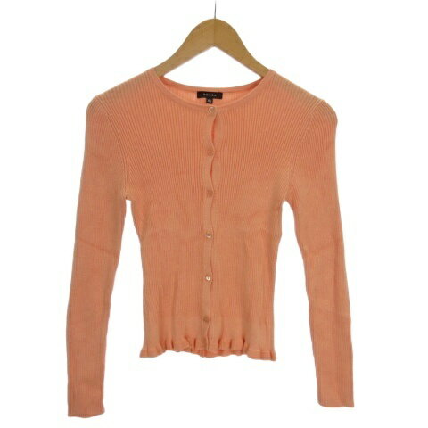 【中古】トッカ TOCCA リブ カーディガン 長袖 裾フリル シルク XS オレンジ ■TC レディース 【ベクトル 古着】 260120
