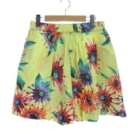 【中古】未使用品 エムエスジーエム MSGM 花柄 ショート パンツ イージー コットン 40 イエロー ■TC レディース 【ベクトル 古着】 260128