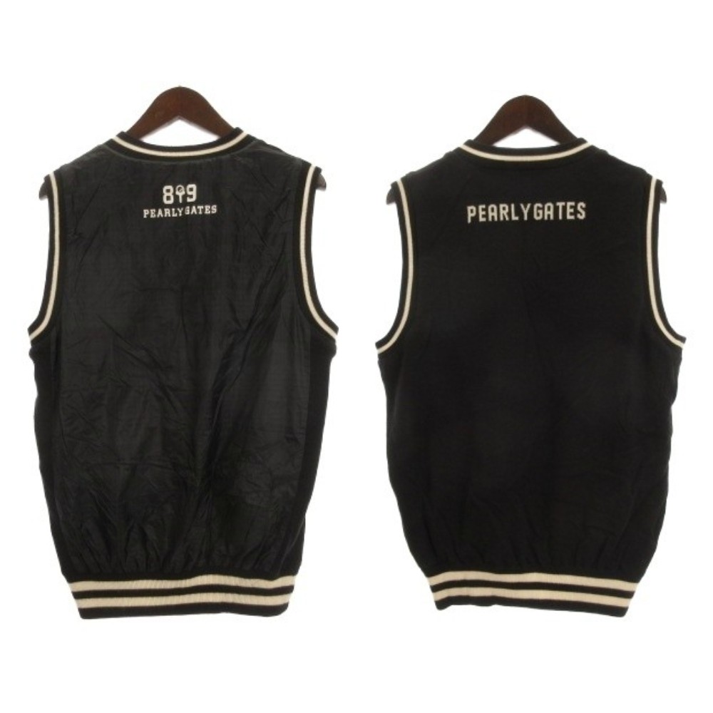 【中古】パーリーゲイツ PEARLY GATES リバーシブル ベスト ニット ナイロン ゴル...