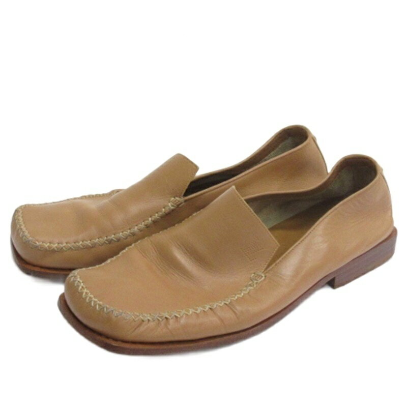 【中古】ルイヴィトン LOUIS VUITTON レザー シューズ ローファー スリッポン ウッ...