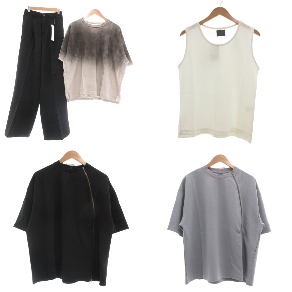 【中古】未使用品 タグ付き 5点セット まとめ ELLUV serace EMMA CLOTHES Tシャツ パンツ スラックス S M 黒 ブラック 白 ホワイト グレー /MG メンズ 【ベクトル 古着】 260421