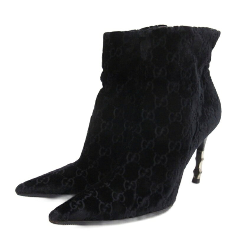 【中古】グッチ GUCCI GG柄 バンブー ベロア ショート ブーツ パイソンレザー ブラック 35 ■GY62 レディース 【ベクトル 古着】 260415ブランドグッチ GUCCI表記サイズ35 22cm実寸サイズ筒周り：21cm　筒高：11.5cm　ヒールの高さ：9.5cm　足首：23cm　　色ブラック状態・左かかと部分剥がれあり ・左右共にトップリフトすり減り ・ヒールにダメージあり ※全体的に中古品としての使用感とダメージがありますが、通常使用には支障のない商品です。 掲載写真や記載内容をご確認いただき、ご理解の上ご購入ください。付属品付属品なし備考イタリア製商品のお問い合わせの回答を休止しております。＊各商品ページの商品詳細等をご確認の上ご購入ください。【中古】グッチ GUCCI GG柄 バンブー ベロア ショート ブーツ パイソンレザー ブラック 35 ■GY62 レディース 【ベクトル 古着】 260415状態ランク　”B”詳細については、下記および「状態ランクについて」ページをご覧ください。未使用・新品の商品ほぼ新品同様の商品使用感が少なく、かなり状態の良い商品使用感はあるが、傷や汚れの少ない商品使用感の他、傷や汚れが見られる商品かなり大きな傷みがある難あり商品※S〜CランクはUSED品となりますので、使用感をご理解の上でご入札下さい。状態ランクについてinformationブランドグッチ GUCCI表記サイズ35 22cm実寸サイズ筒周り：21cm　筒高：11.5cm　ヒールの高さ：9.5cm　足首：23cm　　色ブラック状態・左かかと部分剥がれあり ・左右共にトップリフトすり減り ・ヒールにダメージあり ※全体的に中古品としての使用感とダメージがありますが、通常使用には支障のない商品です。 掲載写真や記載内容をご確認いただき、ご理解の上ご購入ください。付属品付属品なし備考イタリア製商品のお問い合わせの回答を休止しております。＊各商品ページの商品詳細等をご確認の上ご購入ください。本商品は一点物です他サイトや店舗にて販売している商品です。多少のお時間差にて欠品になることもございます。予めご了承頂ますようお願い致します。ベクトル・サイズガイドはこちらこの商品と同じブランドの商品を見る