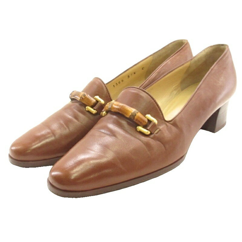 gucci///////////////\' - 【中古】グッチ GUCCI バンブー ビット ローファー レザー ブラウン 23.5 ■GY62 レディース 【ベクトル 古着】 260414