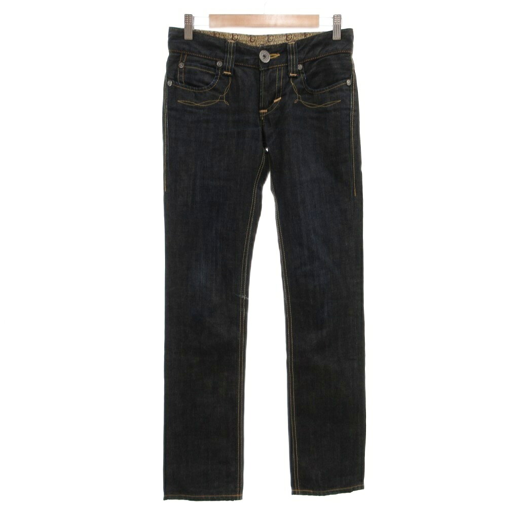 [Used] Edwin 503 Denim Pants Jeans Size S Indigo Blue Front Pocket Decorative Stitching Straight Leg /ML ■GY74 Women's [Vector Used Clothing] 260420