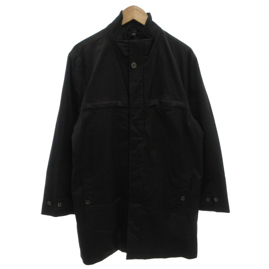 樂天商城 - 【中古】ランズエンド LANDS' END スタンドカラーコート ジップアップ スナップボタン ライナー 中綿 ひざ丈 L 黒 ブラック /FF ■GY74 メンズ 【ベクトル 古着】 260513