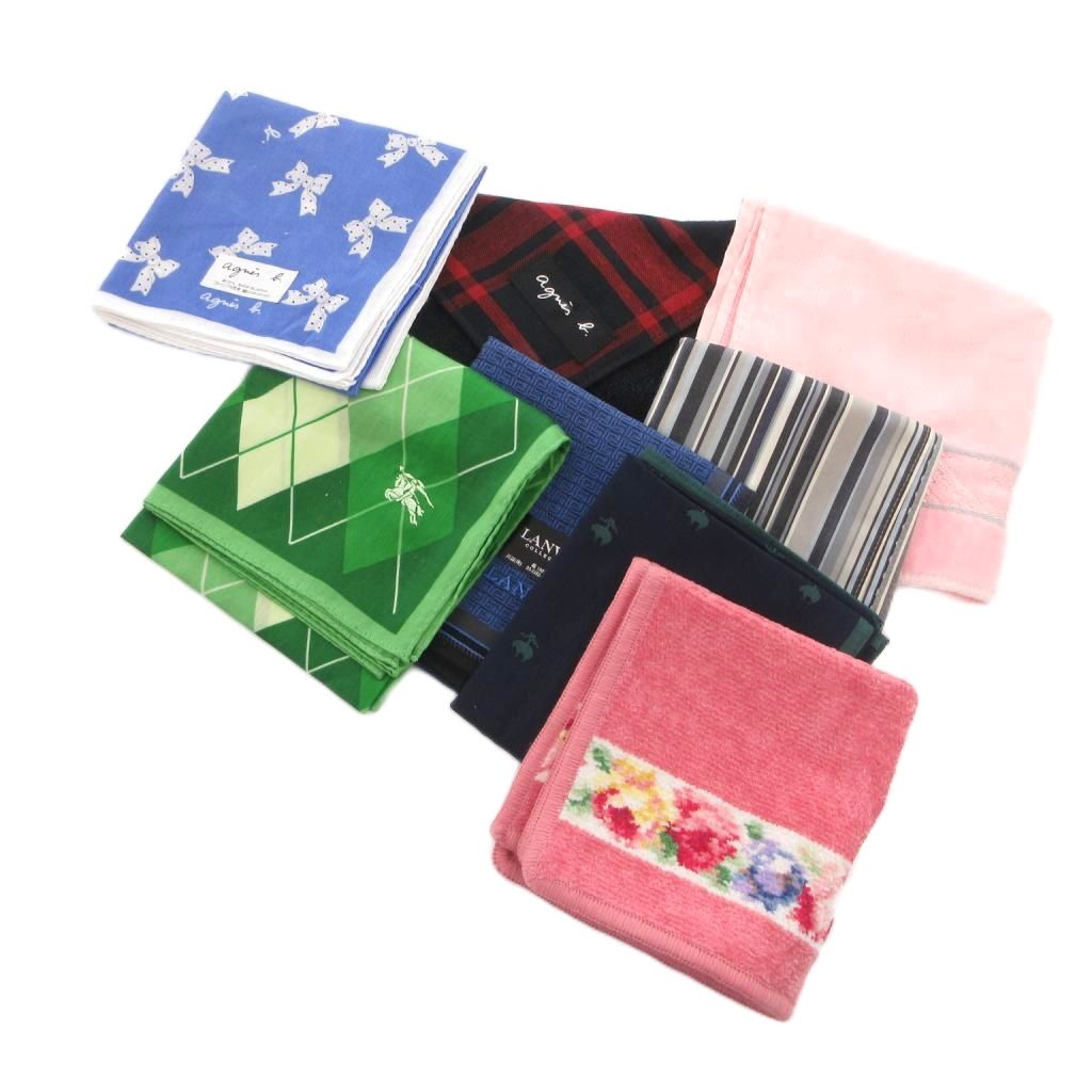 【中古】未使用品 セリーヌ CELINE バーバリー等 ブランド ハンカチ 8点まとめ 総柄 マルチカラー /FF ■GY09 レディース 【ベクトル 古着】 260803