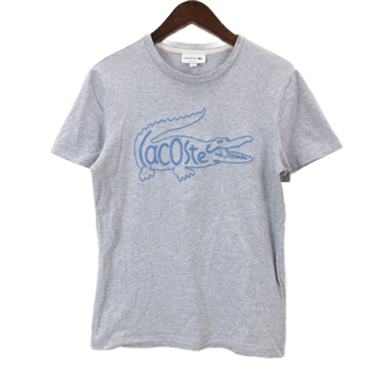 中古 ラコステ LACOSTE Tシャツ 半袖 ロゴ グレー 2 メンズ ベクトル 古着 260802