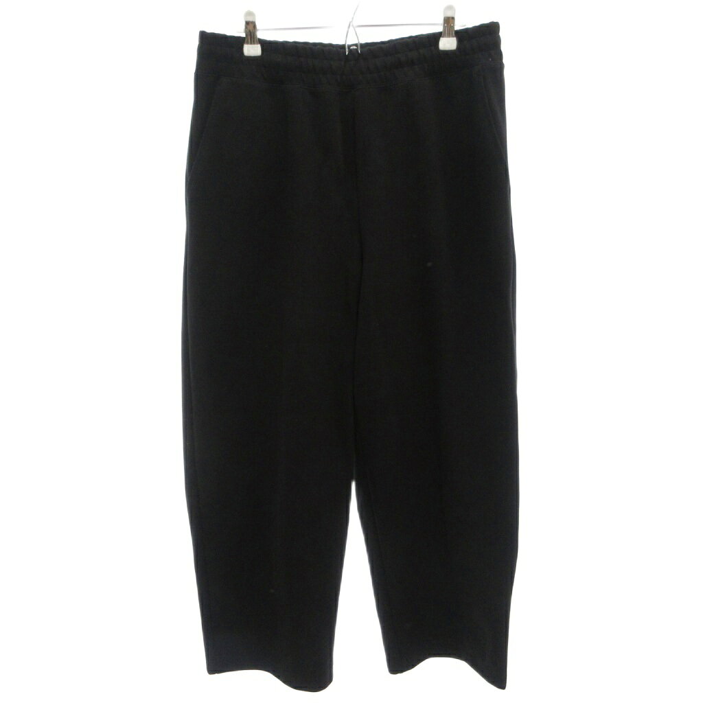 【中古】ユニクロ UNIQLO ：C ワイドスウェットパンツ L 黒 ブラック ストレート 無地 ゴムウエスト フルレングス /TL ■GY09 メンズ 【ベクトル 古着】 260909