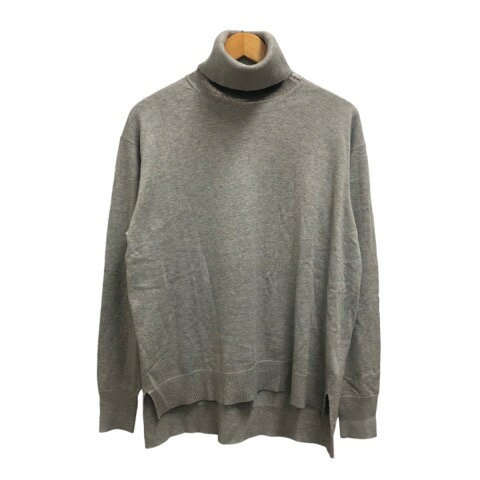 【中古】ハウス オブ ロータス HOUSE OF LOTUS ニット セーター 長袖 タートルネック 無地 薄手 コットン混 シルク混 M グレー シルバー レディース 【ベクトル 古着】 231126