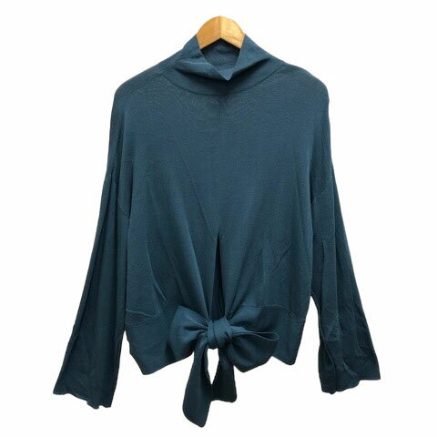 【中古】スタイルミキサー STYLEMIXER スリットニット セーター オフネック リボン ストレッチ 無地 長袖 F 青 ブルー レディース 【ベクトル 古着】 240105