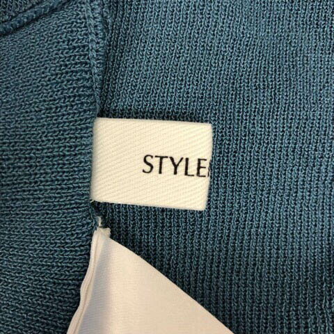 【中古】スタイルミキサー STYLEMIXER スリットニット セーター オフネック リボン ストレッチ 無地 長袖 F 青 ブルー レディース 【ベクトル 古着】 240105