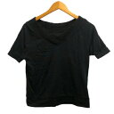 【中古】マウジー moussy Tシャツ カットソー Vネック コットン混 無地 半袖 2 黒 ブラック レディース 【ベクトル 古着】 240110(4)