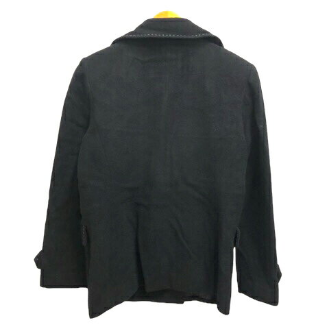 【中古】メイクレット MAKELET コート ジャケット アンゴラ混 ウール混 ステッチ ダブル 9AR 黒 ブラック ※MZ レディース 【ベクトル 古着】 240125