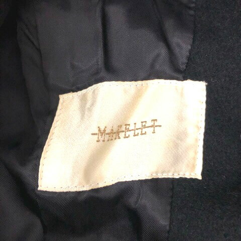 【中古】メイクレット MAKELET コート ジャケット アンゴラ混 ウール混 ステッチ ダブル 9AR 黒 ブラック ※MZ レディース 【ベクトル 古着】 240125