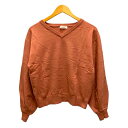 【中古】ニコアンド Niko and.. ニット セーター Vネック 無地 長袖 オレンジ レンガ色 レディース 【ベクトル 古着】 240404(4)