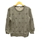 【中古】ジェイクルー J.CREW トレーナー スウェット クルーネック コットン ビジュー 装飾 長袖 S グレー レディース 【ベクトル 古着】 24062...