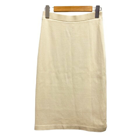 【中古】マリリンムーン Marilyn Moon スカート タイトスカート ストレッチ ウエストゴム 無地 ひざ丈 白 アイボリー レディース 【ベクトル 古着】 240614