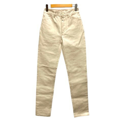【中古】未使用品 エムエムシックス メゾンマルジェラ MM6 Maison Margiela S62LB0078 コーティングパンツ デニム ボタンフライ 36 白 アイボリー レディース 【ベクトル 古着】 240704