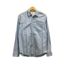 【中古】ナノユニバース nano universe シャツ 長袖 ボタンダウンカラー 無地 コットン L ライトブルー メンズ 【ベクトル 古着】 240630