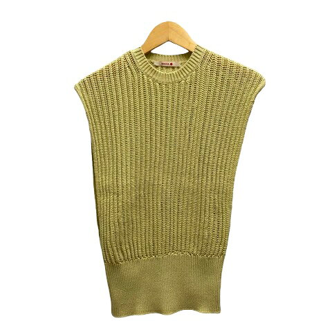 Crew Neck - 【中古】バッカ BACCA ニット セーター クルーネック 無地 ノースリーブ S 緑 グリーン レディース 【ベクトル 古着】 240713