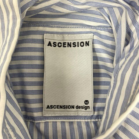 【中古】アセンション ASCENSION シャツ 長袖 ストライプ 青 ブルー 白 ホワイト レディース 【ベクトル 古着】 240804