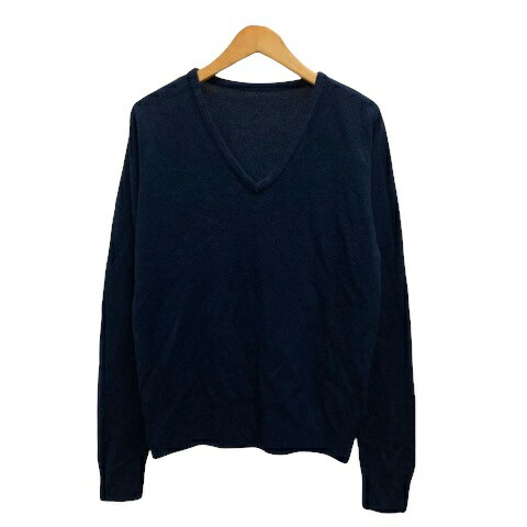 【中古】神戸レタス ニット セーター Vネック 無地 長袖 紺 ネイビー レディース 【ベクトル 古着】 240830