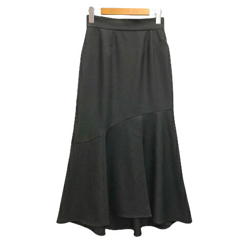 【中古】ムルーア MURUA スカート フレア フロントスリット ロング丈 無地 1 黒 ブラック レディース 【ベクトル 古着】 241010