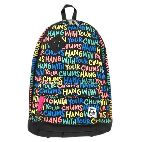 【中古】チャムス CHUMS リュックサック バックパック デイパック ロゴ 総柄 黒 ブラック マルチカラー メンズ 【ベクトル 古着】 241128
