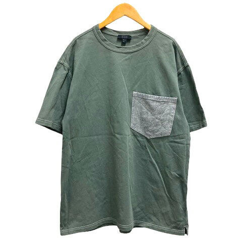 【中古】COS Tシャツ カットソー クルーネック コットン ポケット 半袖 無地 M 緑 グリーン メンズ 【ベクトル 古着】 241226